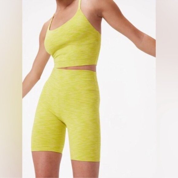 NWT Outdoor Voices Flow 7" Biker Short XS Bright Charteuse High Waisted - Picture 1 of 8